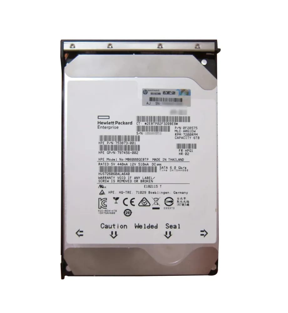 HPE 797456-002 6TB 6Gb/s SATA