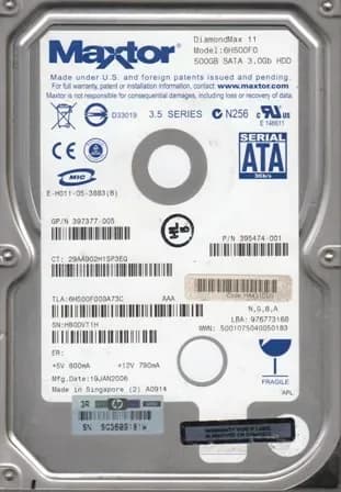 Maxtor 7H500F0 500GB 1.5Gb/s SATA