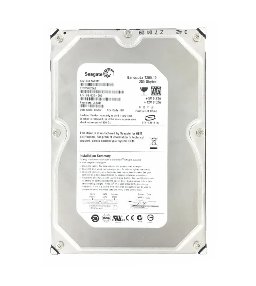 Seagate 9BJ13E-505 250GB 3Gb/s SATA