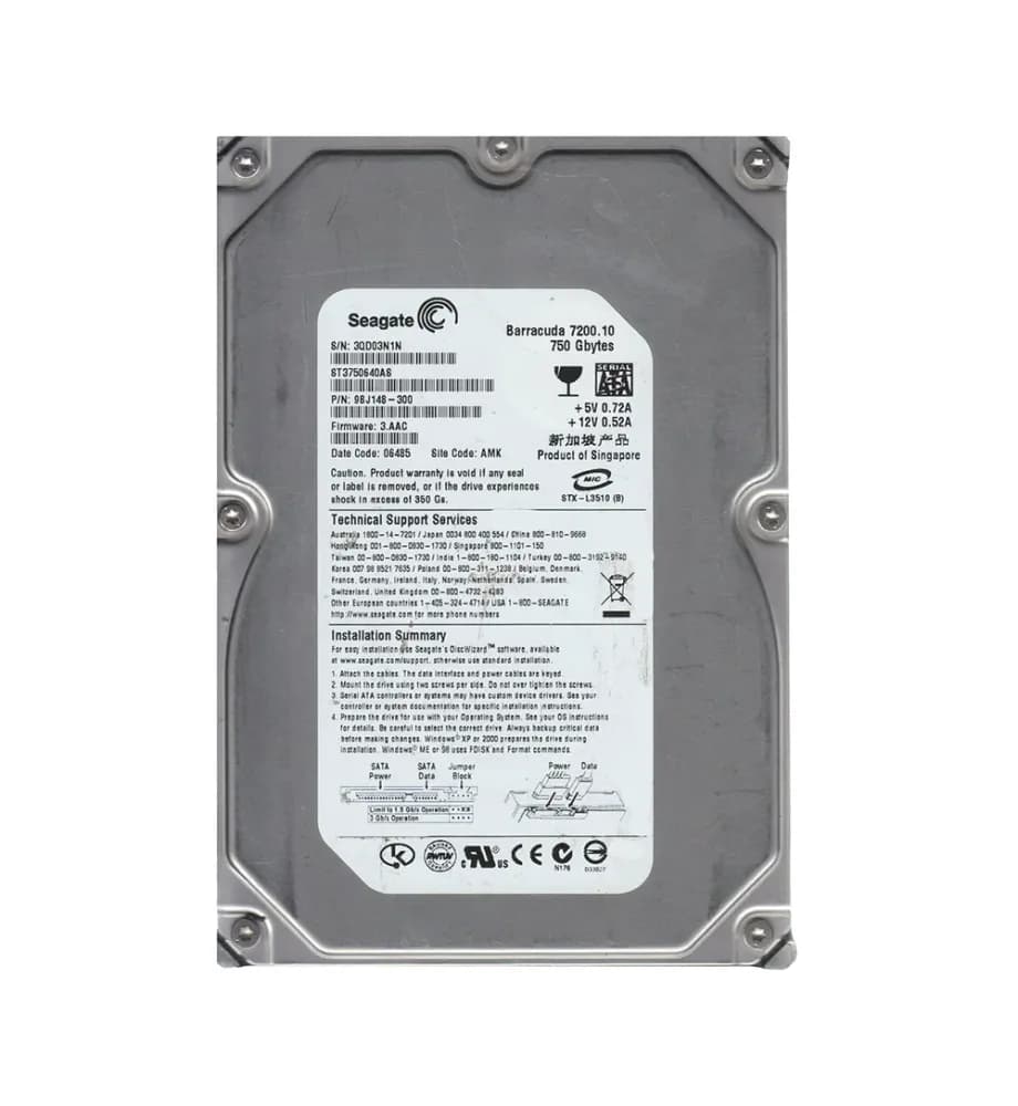Seagate 9BJ148-300 750GB 3Gb/s SATA