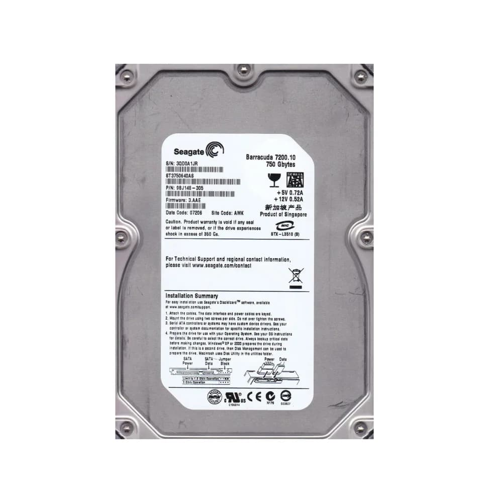 Seagate 9BJ148-305 750GB 3Gb/s SATA