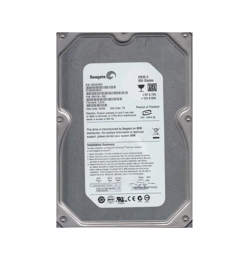 Seagate 9BK136-500 500GB 3Gb/s SATA