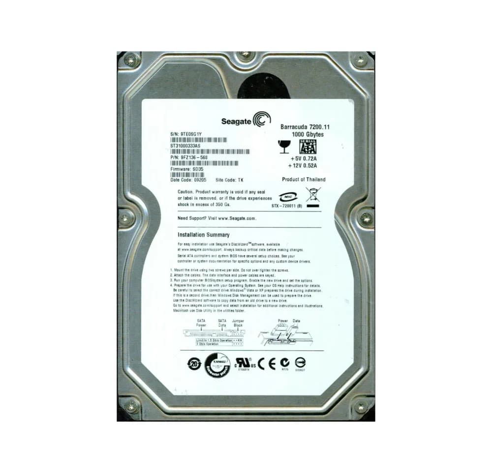 Seagate 9FZ136-568 1TB 3Gb/s SATA