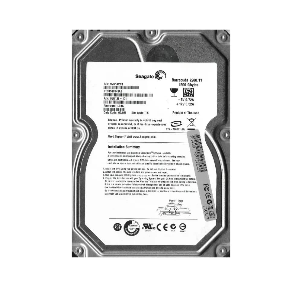 Seagate 9JU138-101 1.5TB 3Gb/s SATA