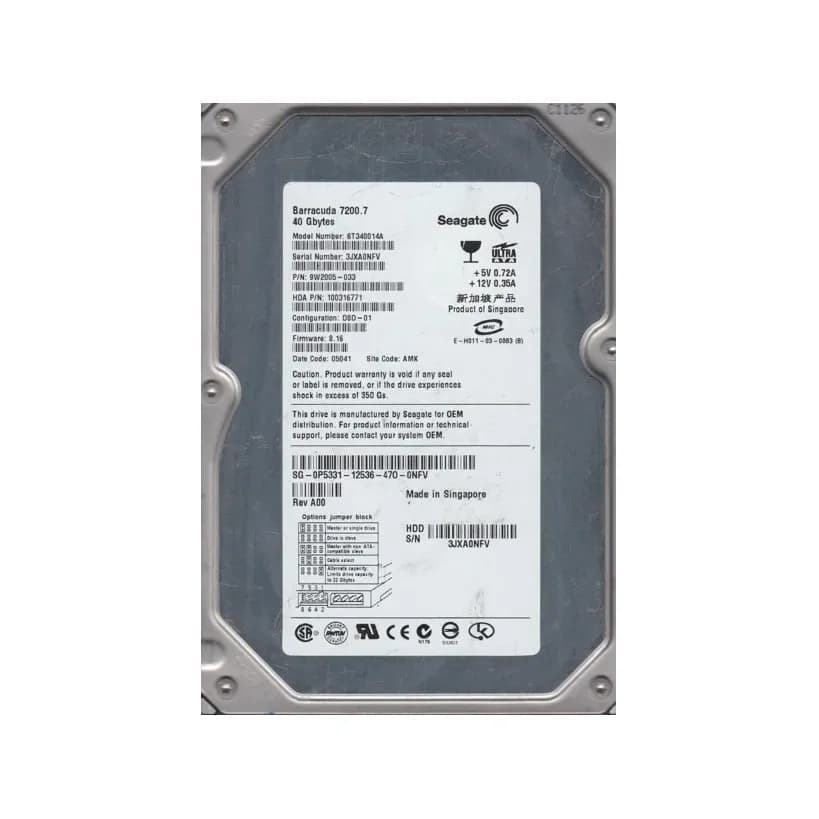 Seagate 9W2005-033 40GB IDE Ultra ATA/100 (ATA-6)