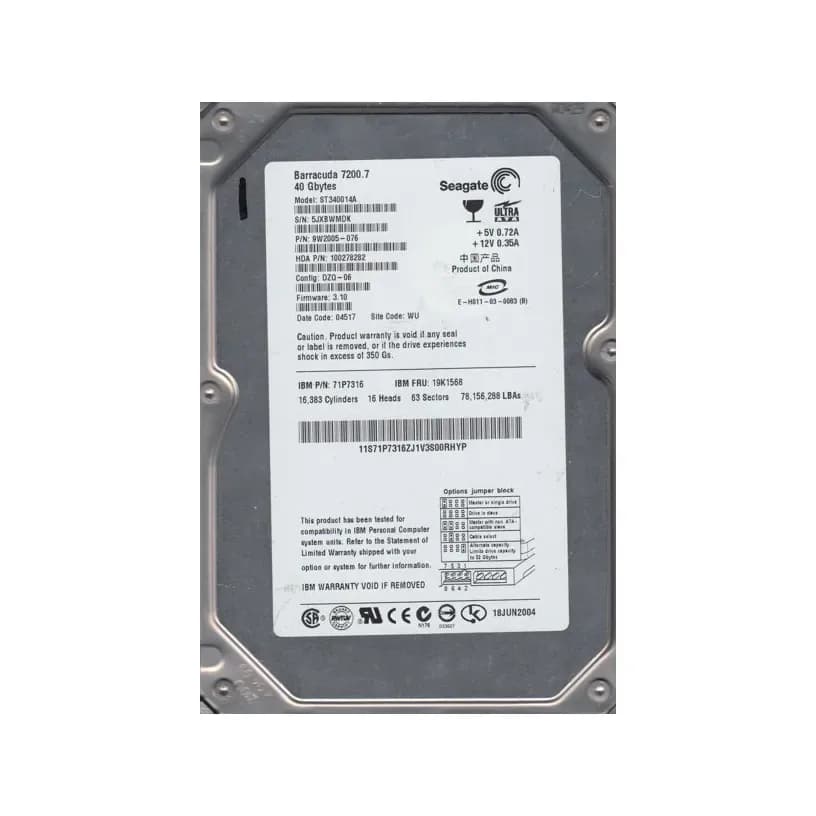 Seagate 9W2005-076 40GB IDE Ultra ATA/100 (ATA-6)