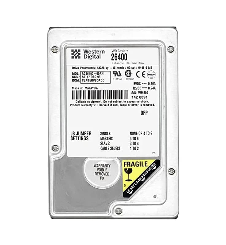 Western Digital AC26400 6.4GB IDE Ultra ATA/66 (ATA-5)
