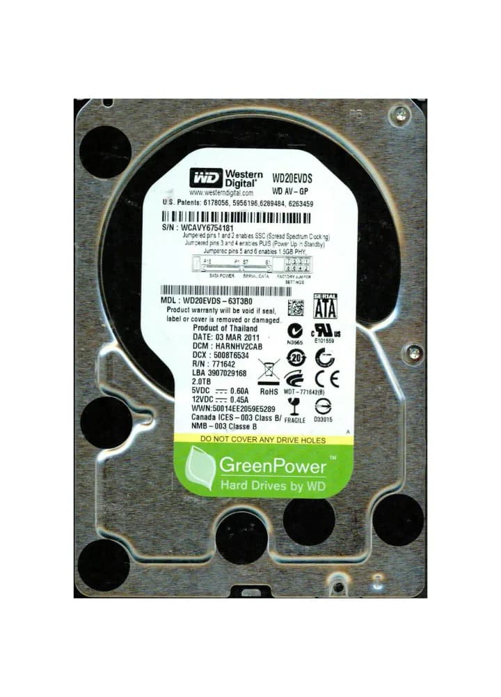 Western Digital WD20EVDS 2TB 3Gb/s SATA