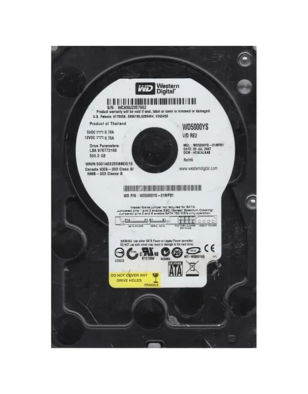 Western Digital WD5000YS 500GB 3Gb/s SATA