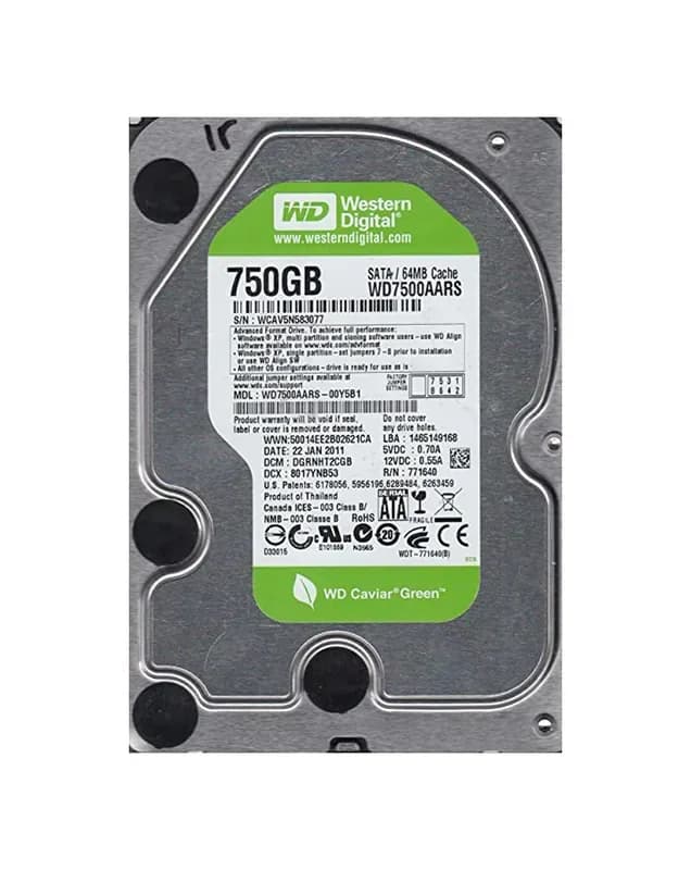 Western Digital WD7500AARS 750GB 3Gb/s SATA