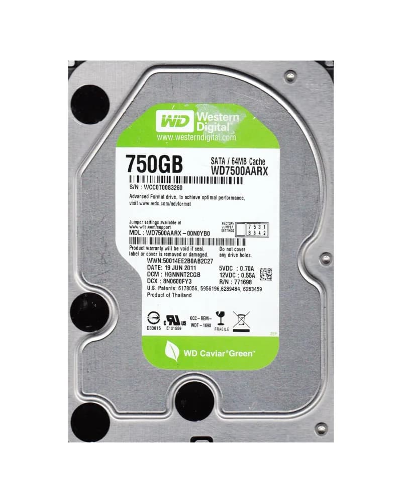 Western Digital WD7500AARX 750GB 6Gb/s SATA