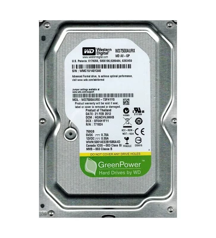 Western Digital WD7500AURX 750GB 3Gb/s SATA