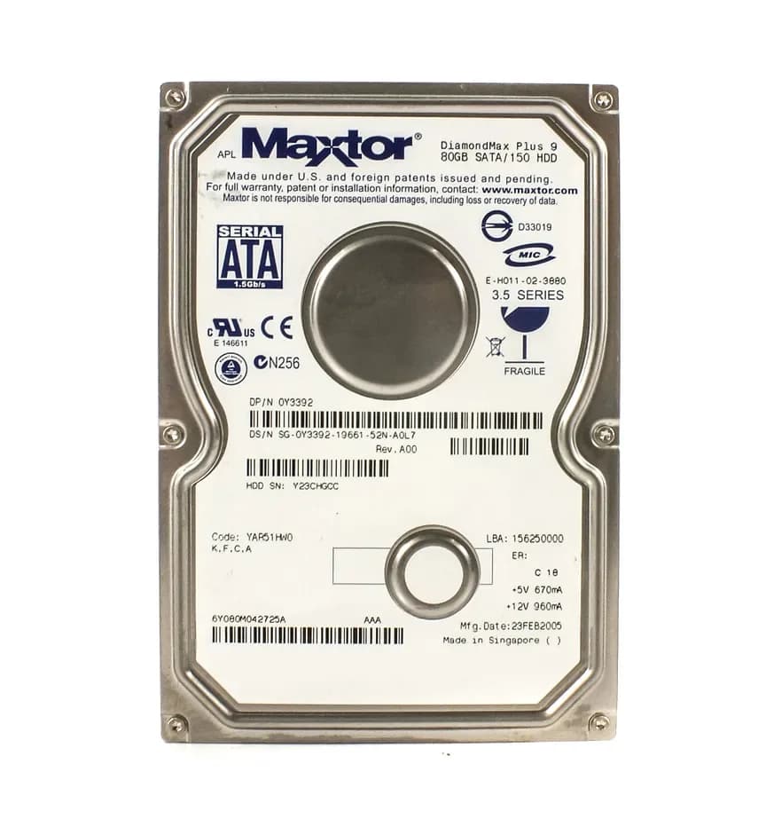 Dell Y3392 80GB 1.5Gb/s SATA