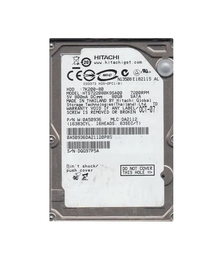 HGST 0A50936 80GB 1.5Gb/s SATA