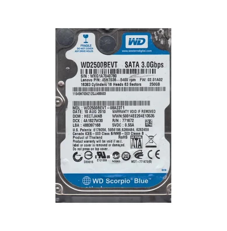 Lenovo 45N7036 250GB 3Gb/s SATA