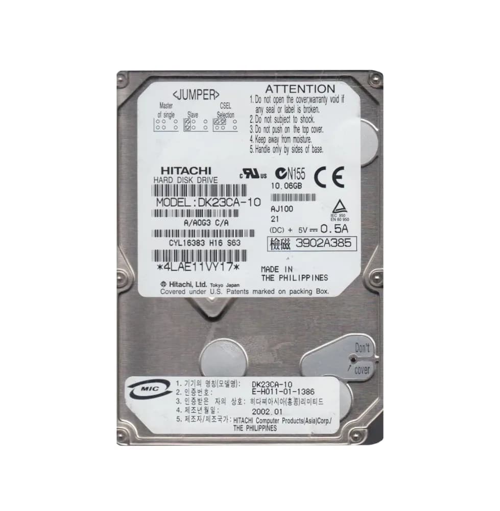 Hitachi DK23CA-10 10GB IDE Ultra ATA/100 (ATA-6)