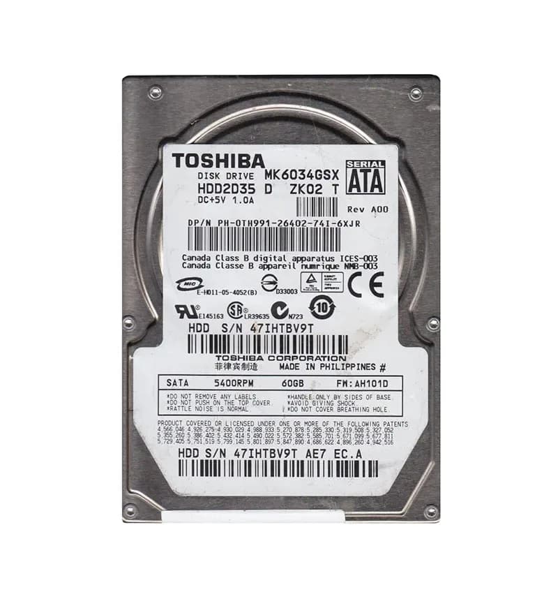 Toshiba HDD2D35 60GB 1.5Gb/s SATA