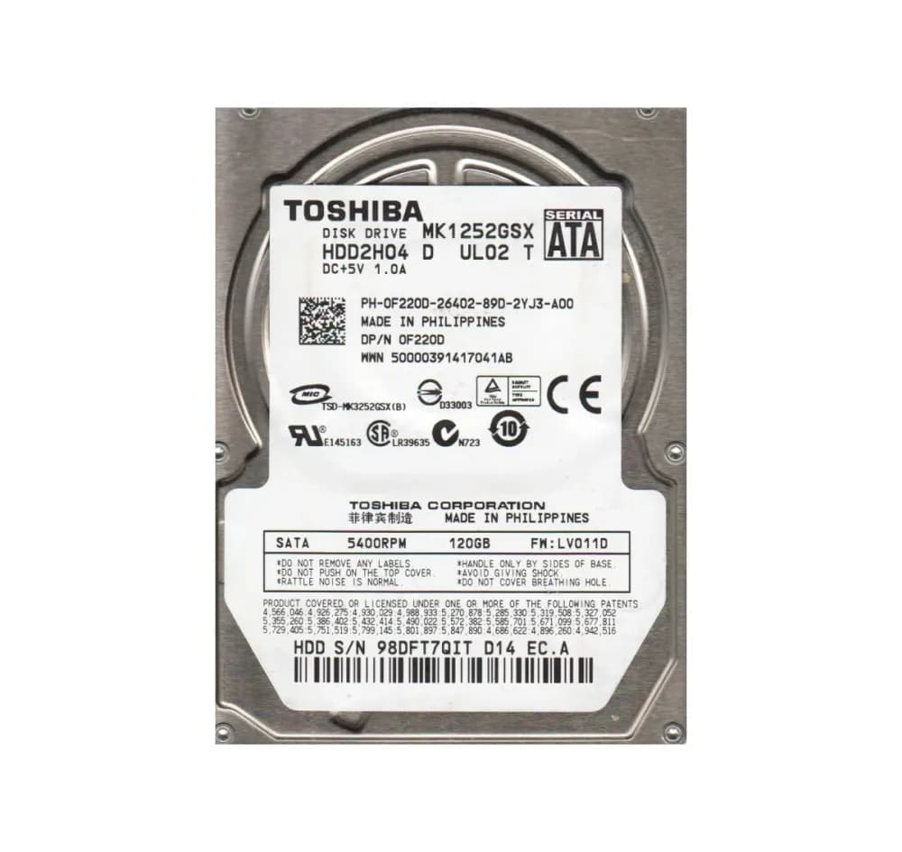 Toshiba HDD2H04 120GB 3Gb/s SATA