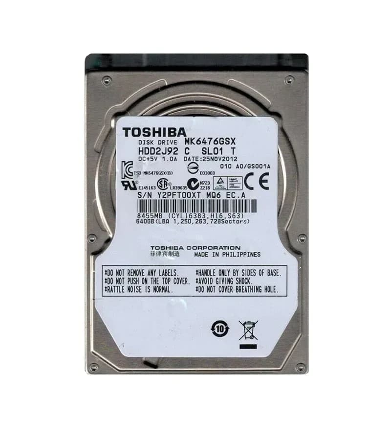 Toshiba HDD2J92 640GB 3Gb/s SATA