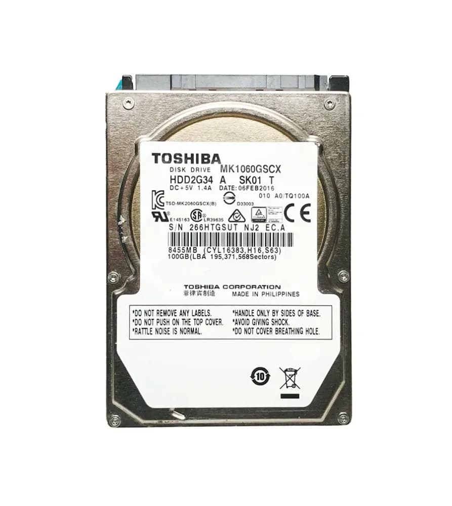 Toshiba MK1060GSCX 100GB 1.5Gb/s SATA
