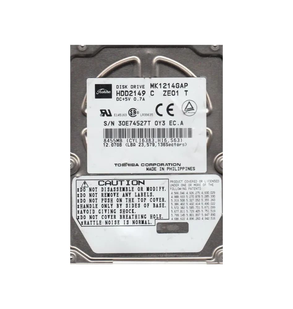 Toshiba MK1214GAP 12GB IDE Ultra ATA/66 (ATA-5)