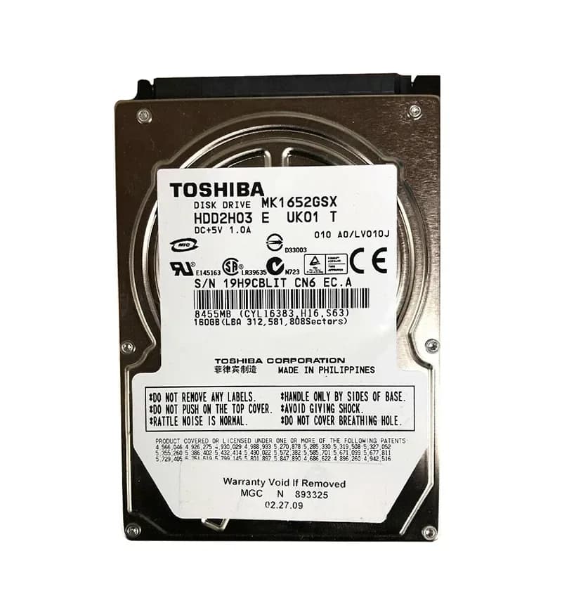 Toshiba MK1652GSX 160GB 3Gb/s SATA