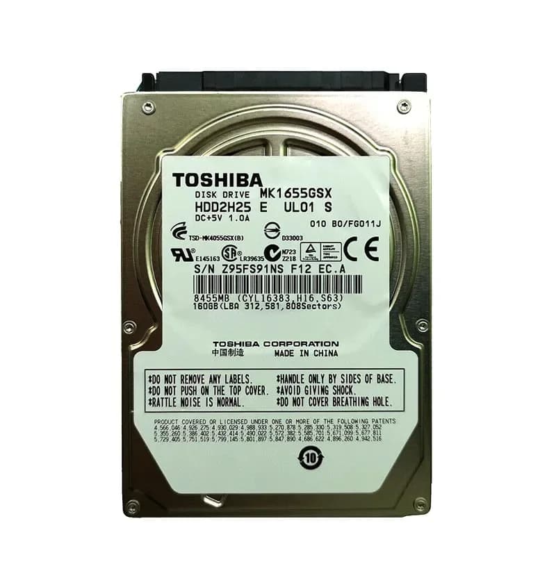 Toshiba MK1655GSX 160GB 3Gb/s SATA
