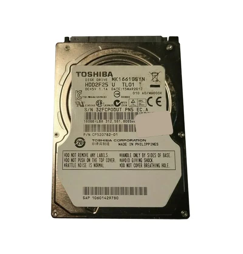 Toshiba MK1661GSYN 160GB 3Gb/s SATA