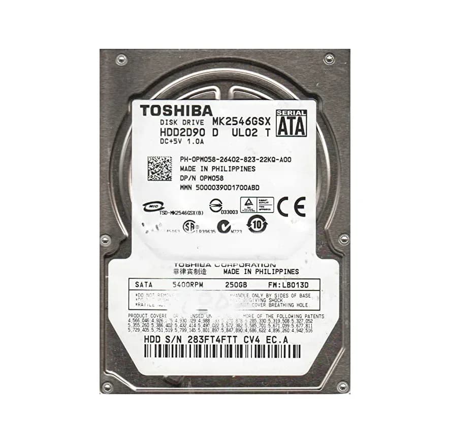 Toshiba MK2546GSX 250GB 3Gb/s SATA