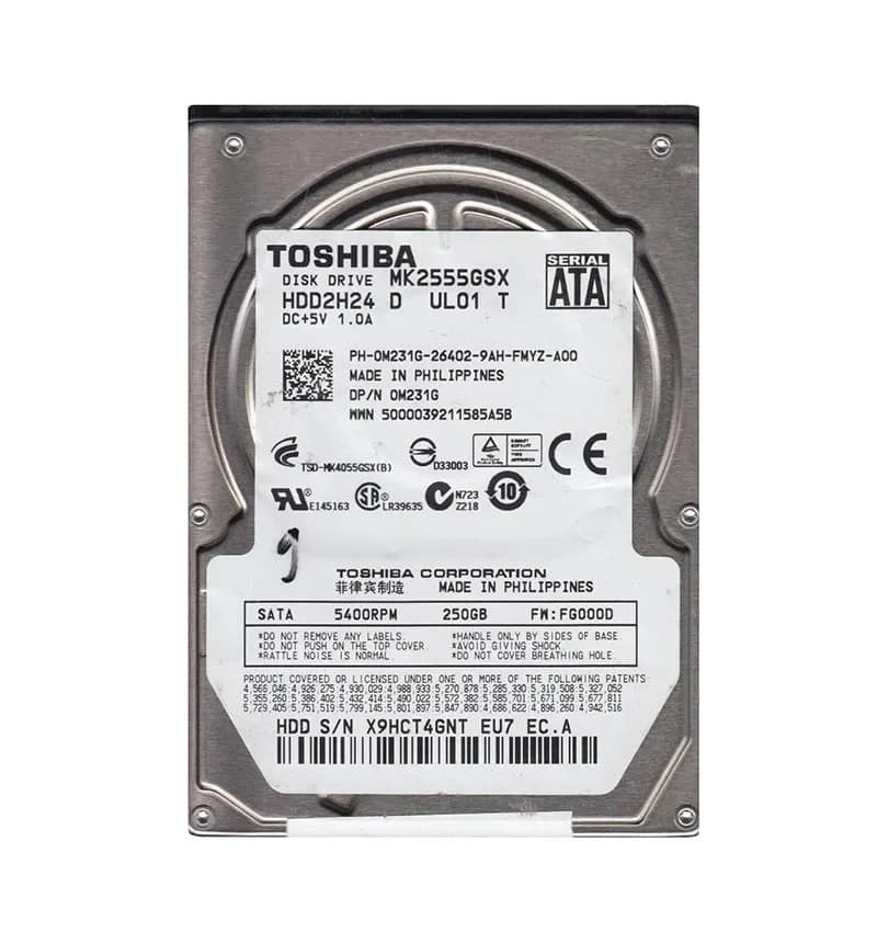 Toshiba MK2555GSX 250GB 3Gb/s SATA