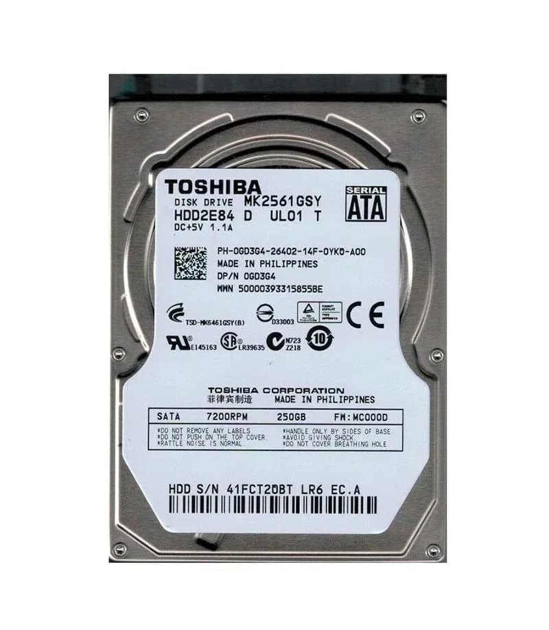 Toshiba MK2561GSY 250GB 3Gb/s SATA