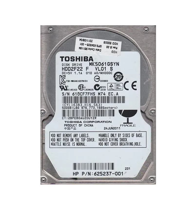 Toshiba MK5061GSYN 500GB 3Gb/s SATA