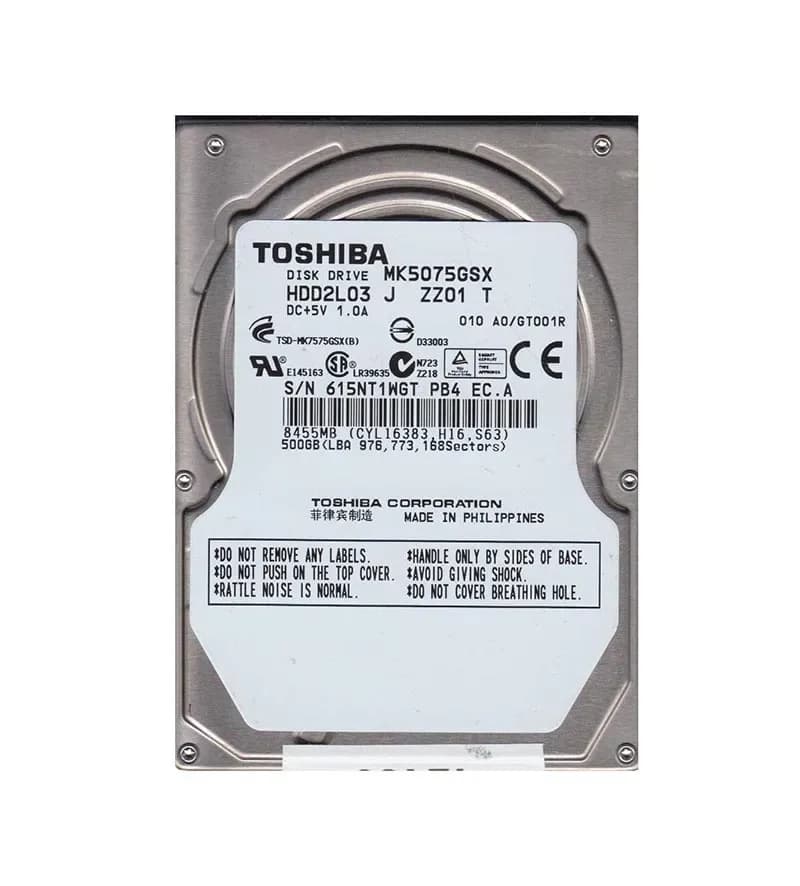 Toshiba MK5075GSX 500GB 3Gb/s SATA