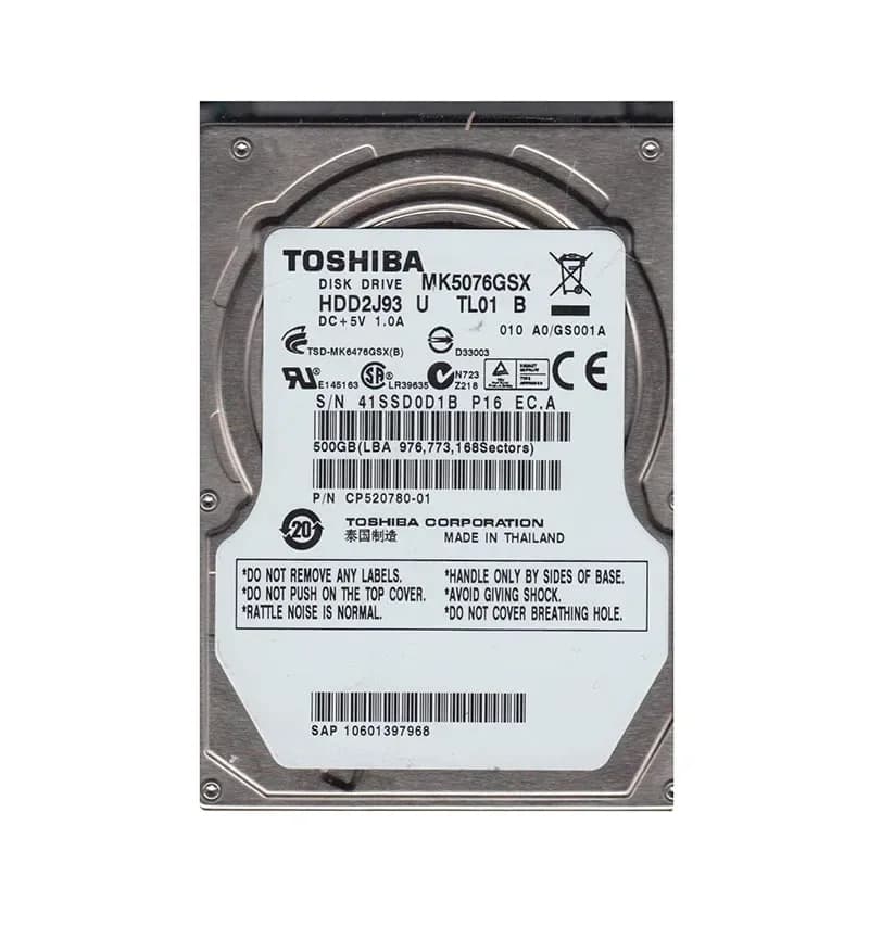 Toshiba MK5076GSX 500GB 3Gb/s SATA