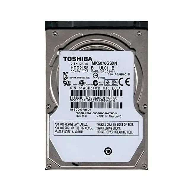 Toshiba MK5076GSXN 500GB 3Gb/s SATA