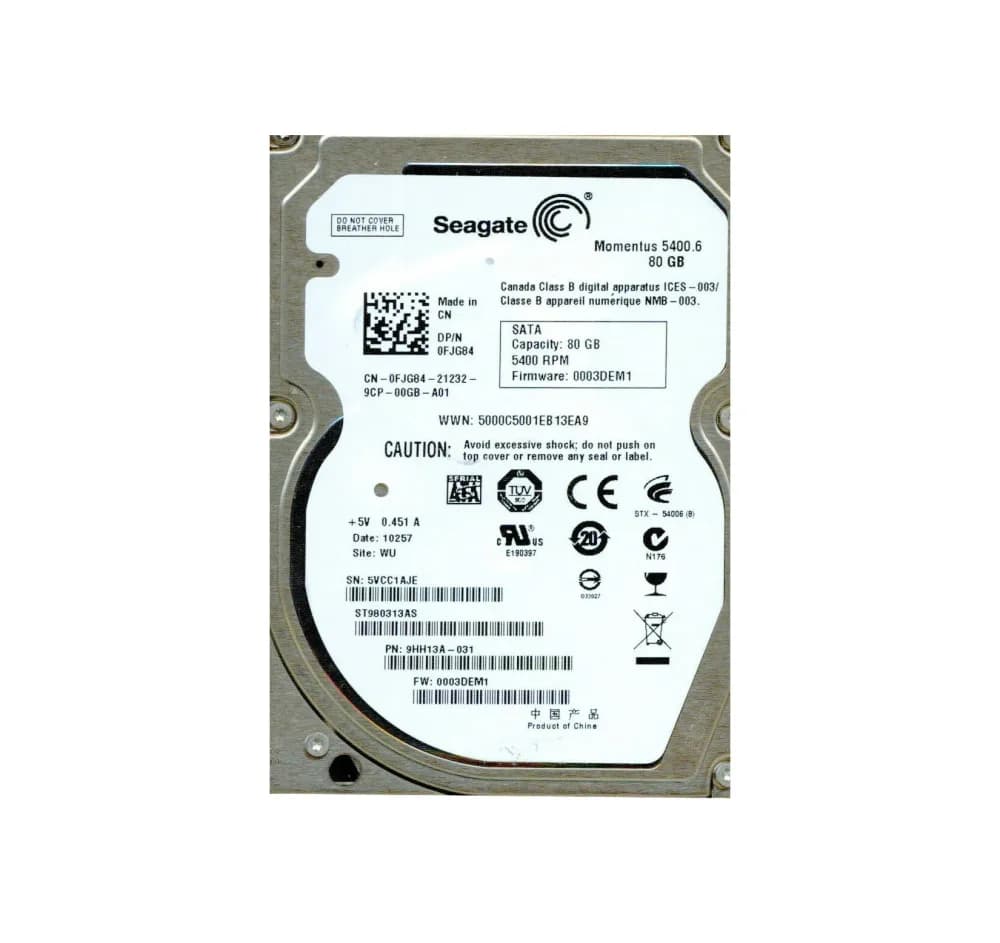 Seagate ST980313AS 80GB 3Gb/s SATA