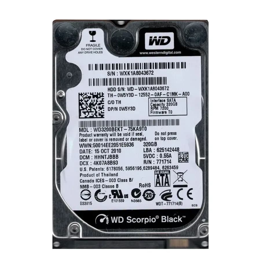 Dell W5Y3D 320GB 3Gb/s SATA