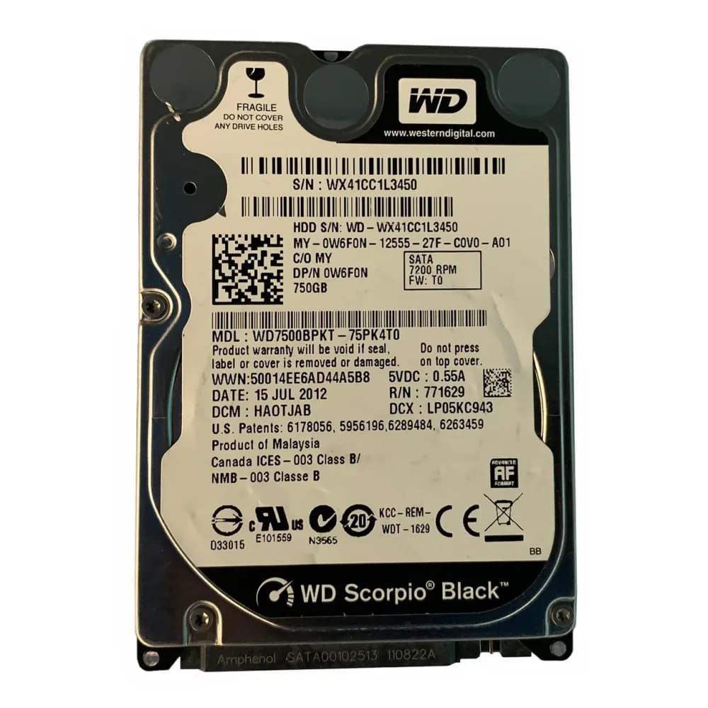 Dell W6F0N 750GB 3Gb/s SATA