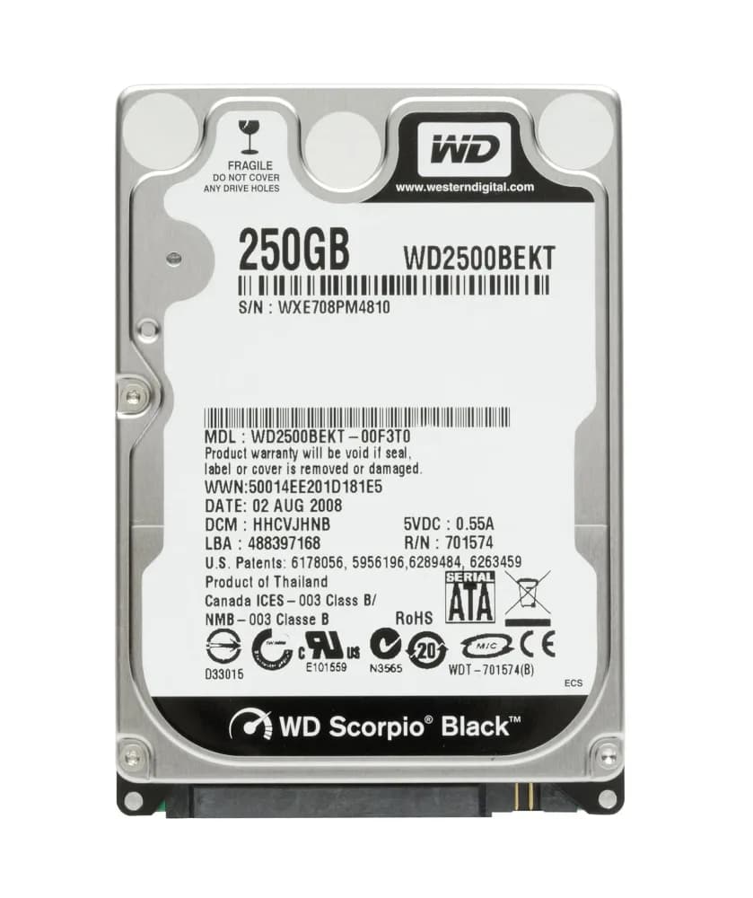 Western Digital WD2500BEKT 250GB 3Gb/s SATA