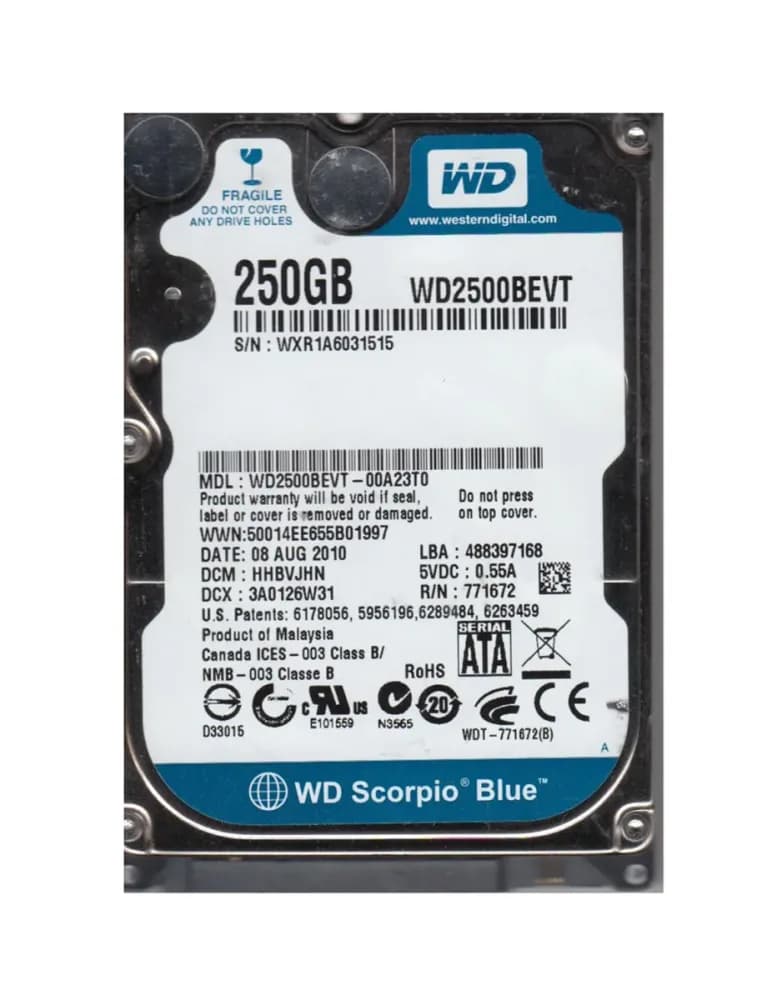 Western Digital WD2500BEVT 250GB 3Gb/s SATA