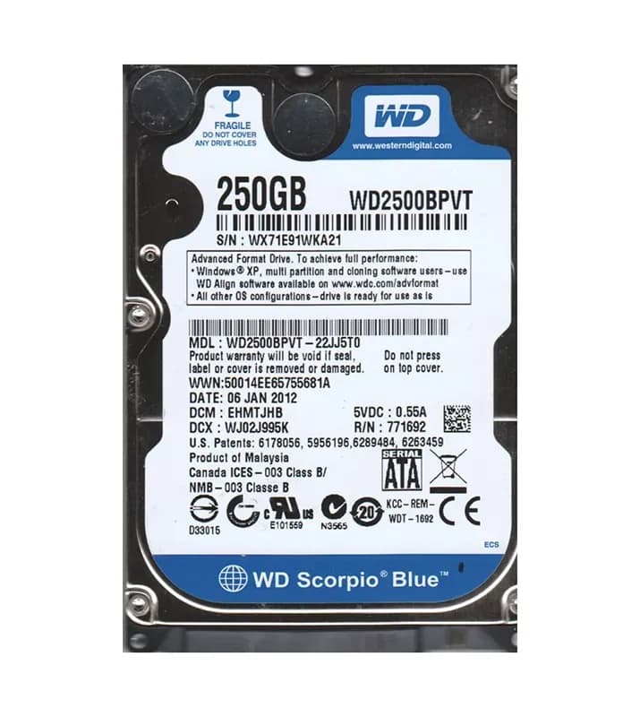 Western Digital WD2500BPVT 250GB 3Gb/s SATA