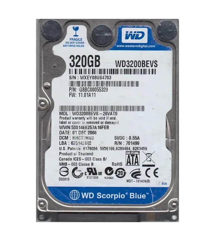 Western Digital WD3200BEVS 320GB 1.5Gb/s SATA
