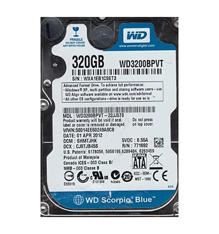 Western Digital WD3200BPVT 320GB 3Gb/s SATA