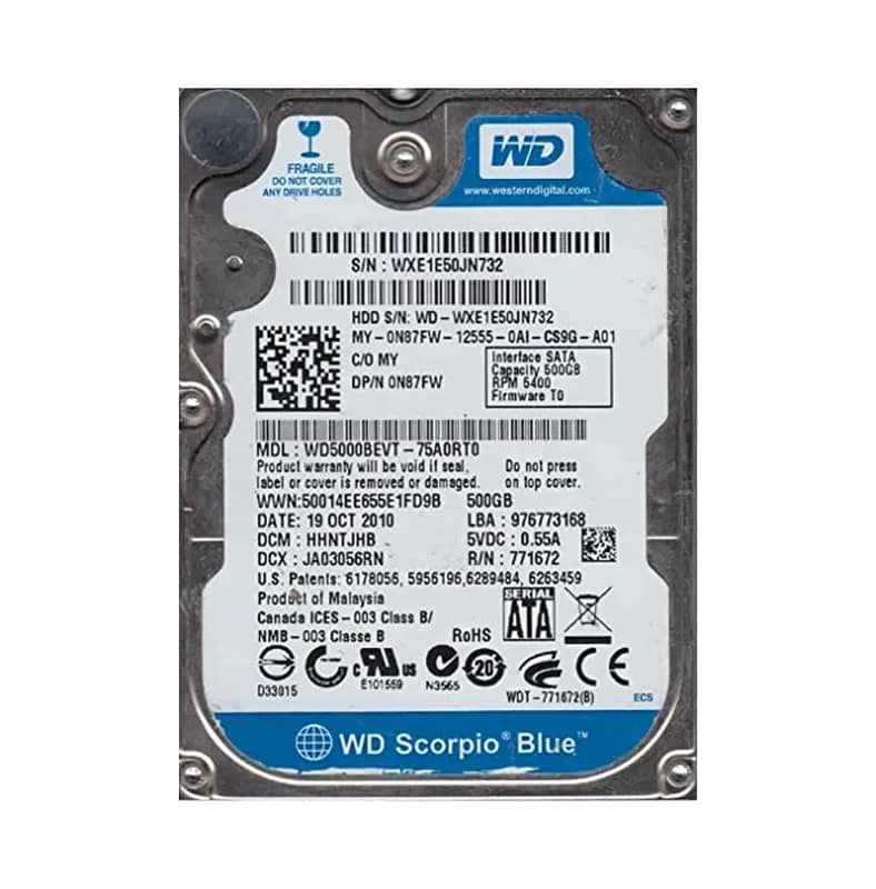 Western Digital WD50000BEVT 500GB 3Gb/s SATA