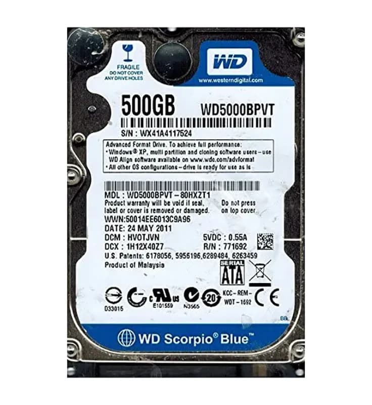 Western Digital WD5000BPVT 500GB 3Gb/s SATA