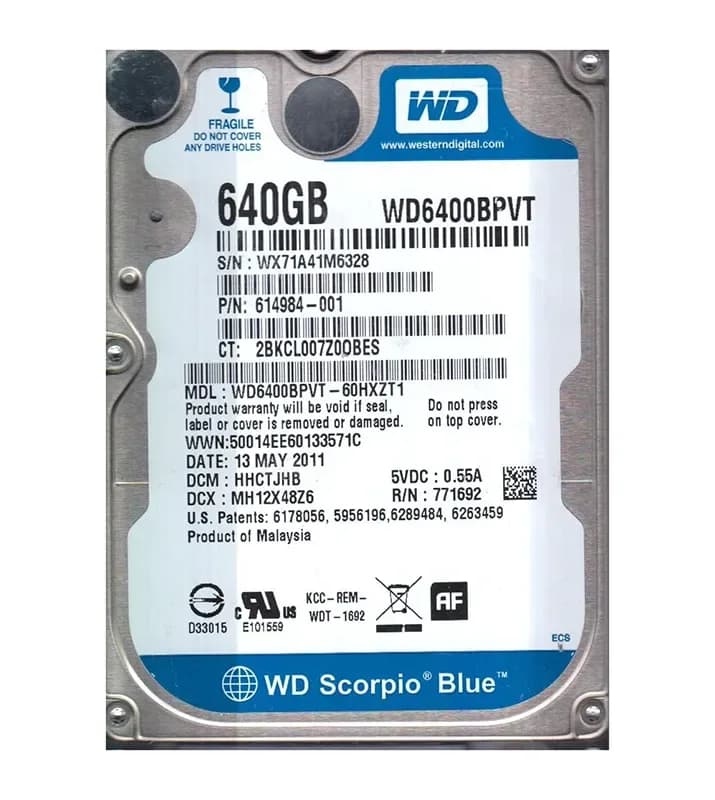 Western Digital WD6400BPVT 640GB 3Gb/s SATA