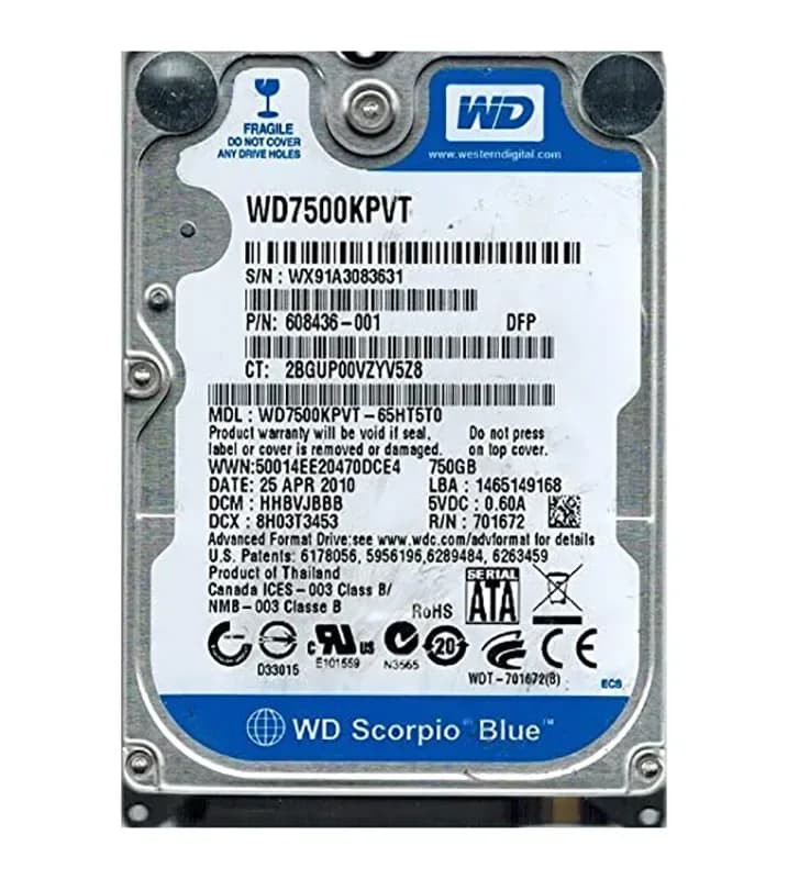 Western Digital WD7500KPVT 750GB 3Gb/s SATA