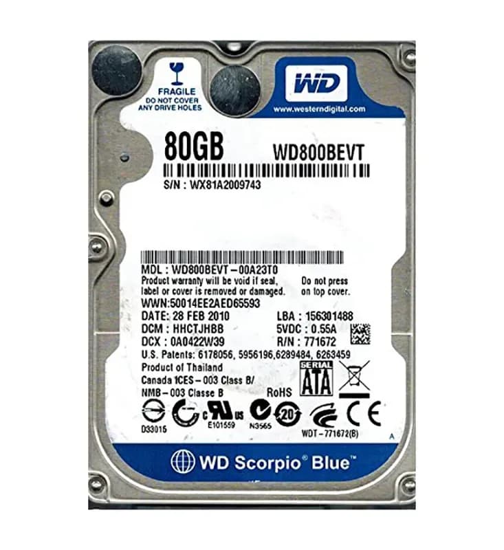 Western Digital WD800BEVT 80GB 3Gb/s SATA