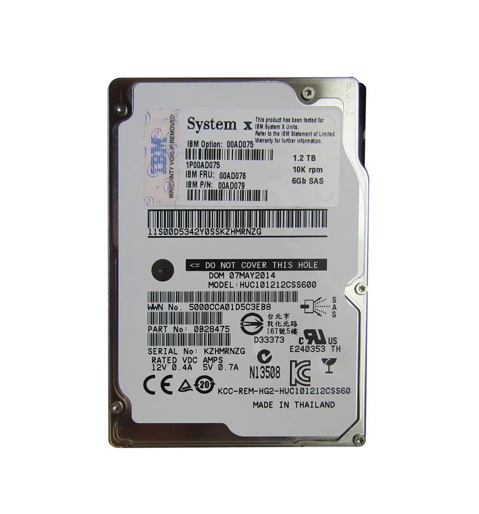 IBM 00AD075 1.2TB 6Gb/s SAS