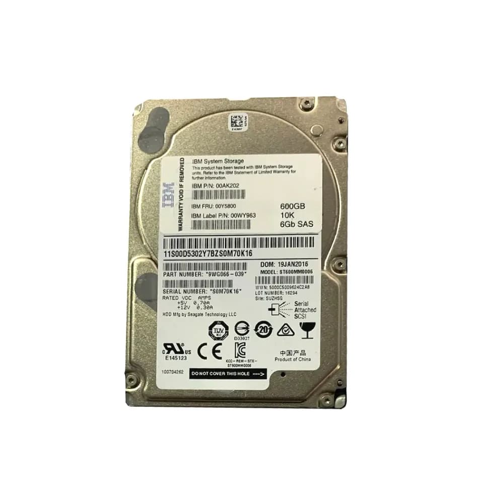 IBM 00AK202 600GB 6Gb/s SAS